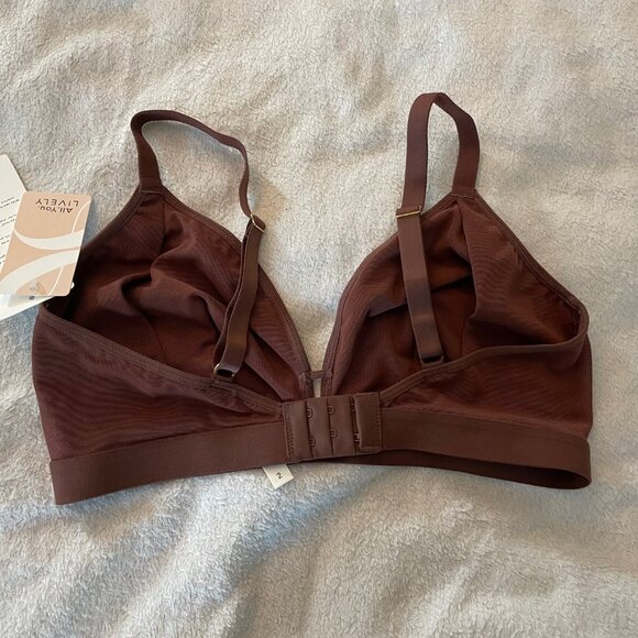 NWT Lively Bralette Brown Size 2 Bra New With Tags Minimalist 34 36 D DD DDD - Picture 3 of 5